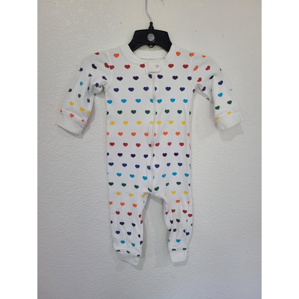 Owlivia Organic Cotton Rainbow Heart Zip Front Sleeper Pajamas 18-24 Months #9